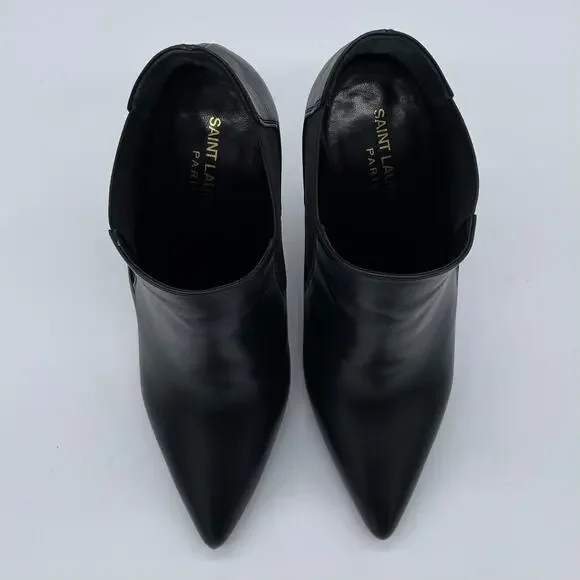 Saint Laurent Calfskin Classic Paris Ela 110 Ankle Boots - Black - 38.5 - Picture 5 of 16